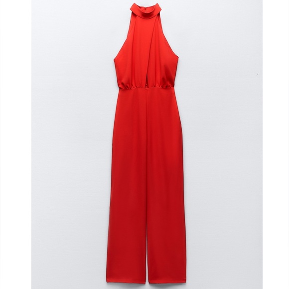 Zara LONG HALTER JUMPSUIT - Picture 3 of 8